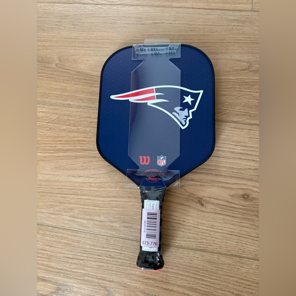 Wilson Fierce Team Pickleball Paddle  Grip Size 2-4 1/4" New England Patriots